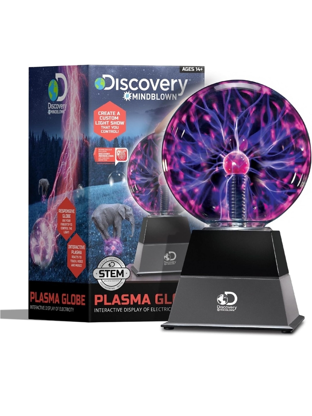 Discovery Plasma Globe Lamp - Purple and Pink Lightning Display NWT In Box